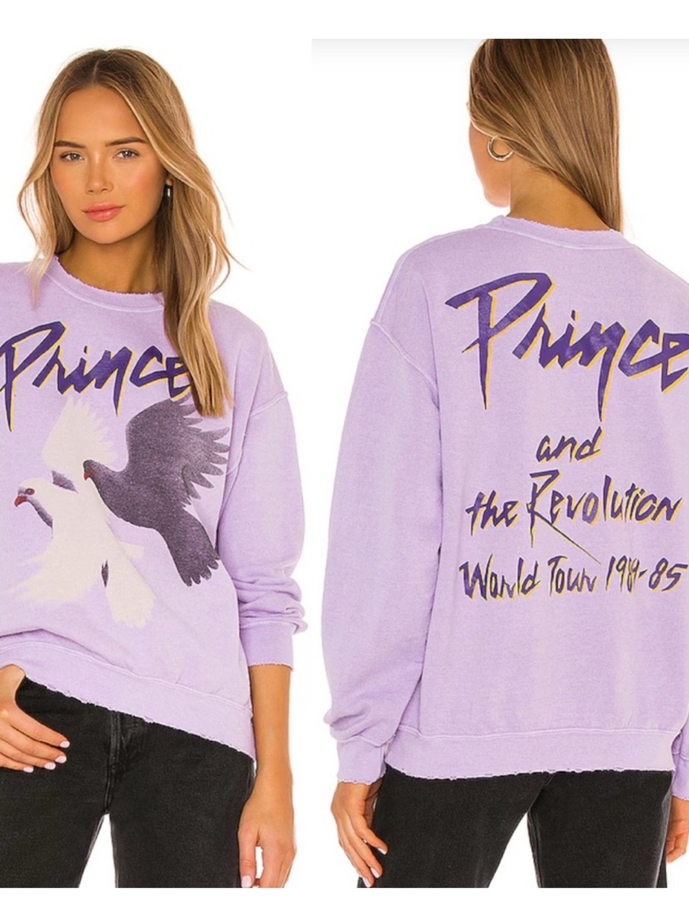 MadeWorn Prince Revolution Purple Rain Dove Concert 1985 Sweatshirt Size L